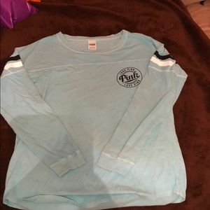 PINK blue open back long sleeve